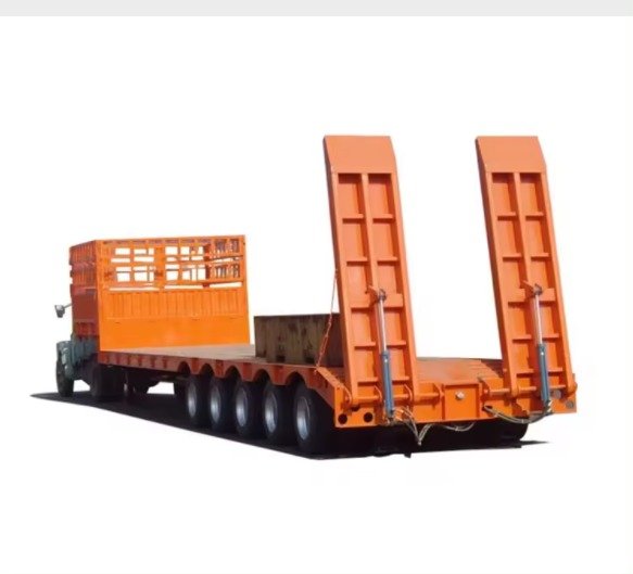 Heavy Hydraulic Lowboy with Lift and Steering Axles
